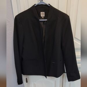 Black Blazer No Lapel, Hook Closure